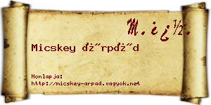 Micskey Árpád névjegykártya