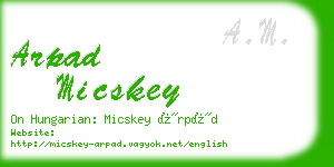 arpad micskey business card